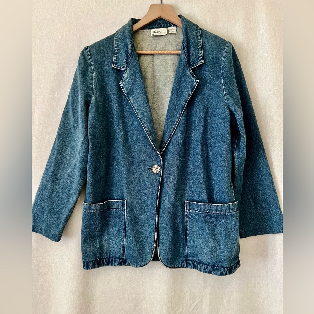 JOANNA | Vintage 90’s Denim Blazer | 100% Cotton | Relaxed Fit